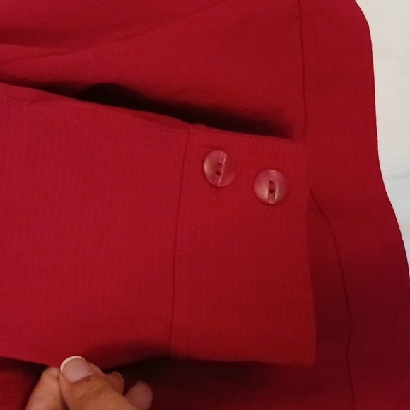 Christopher & Banks red 3/4 sleeve button-down blouse jacket size XL - Picture 5 of 6